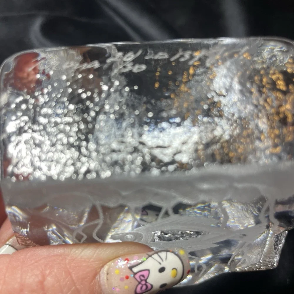 Vtg Fish Paperweight glass Signed and Numbered
